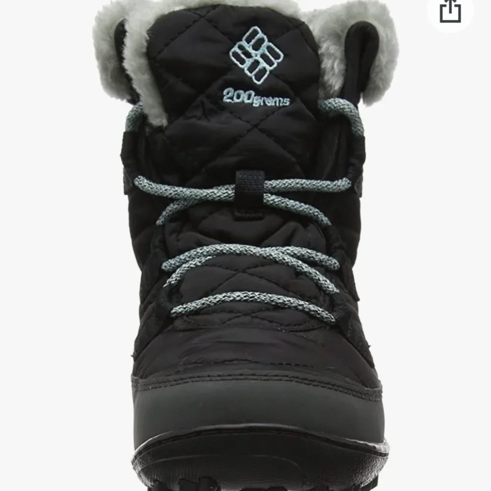 Columbia Youth size 4 Minx Shorty Omni heat waterproof-K snow boot in black/grey - Picture 4 of 15